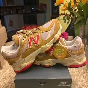 New Balance 9060 beige/pink sz 6.5 youth/ 8 woman New in box $150 retail